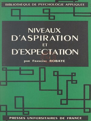 cover image of Niveaux d'aspiration et d'expectation